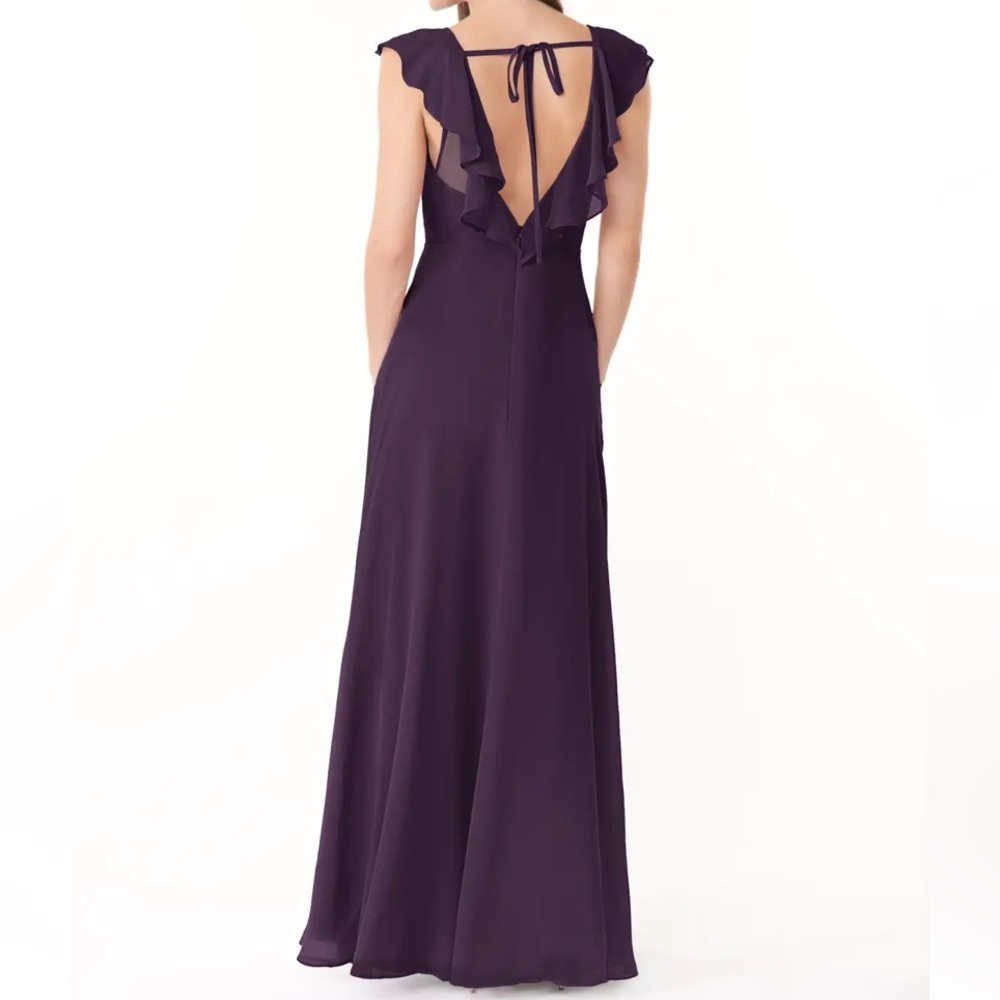 Azazie yoka plum Flowy Ruched Chiffon Dress - Picture 2 of 9
